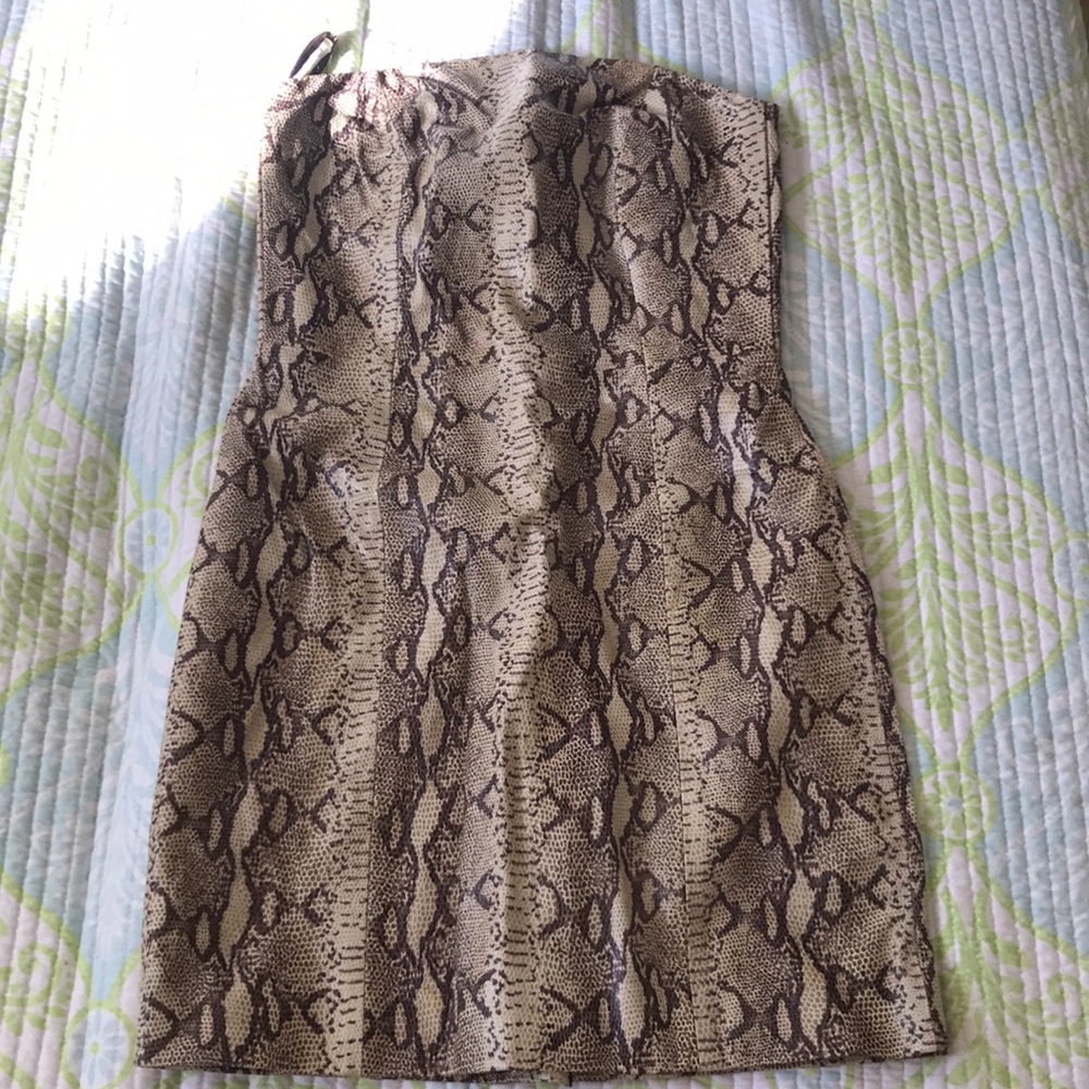 BNWT Hugo Buscati Snake Print Leather dress